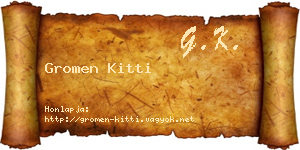 Gromen Kitti névjegykártya